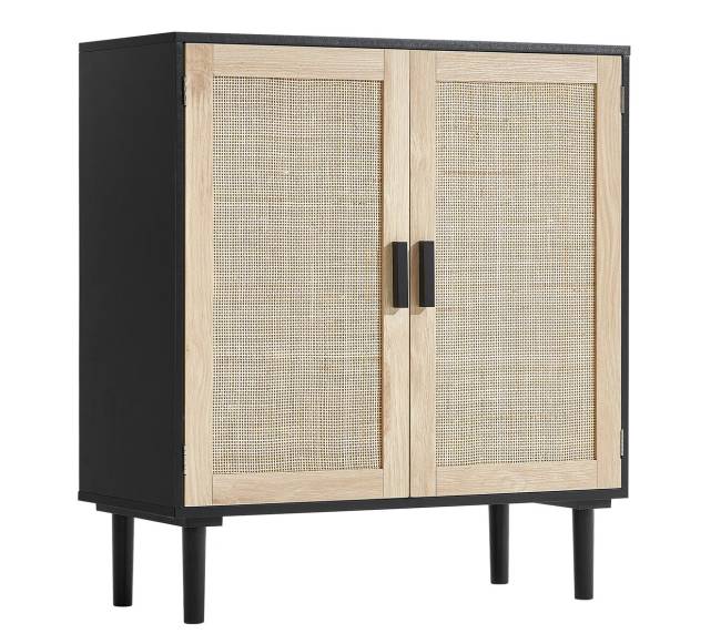 Rataninė spintelė su reguliuojamomis lentynomis0