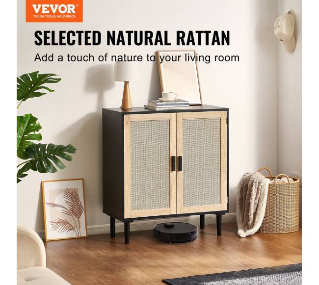 Rataninė spintelė su reguliuojamomis lentynomis1