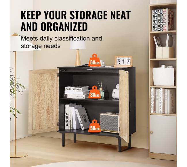 Rataninė spintelė su reguliuojamomis lentynomis2