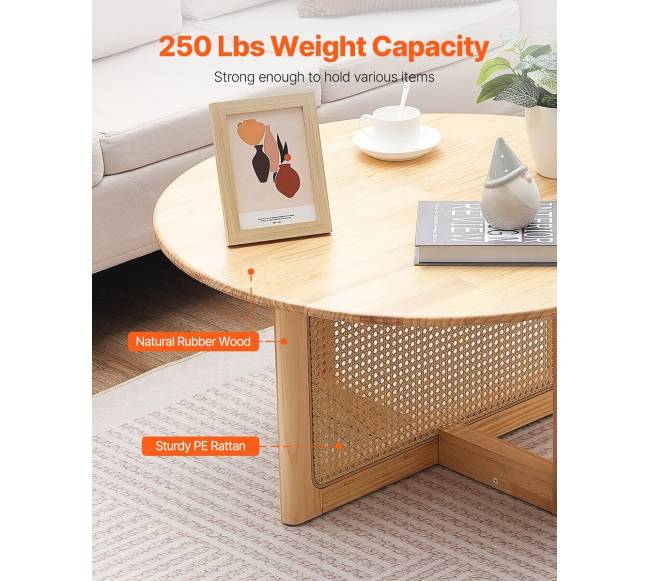 Apvalus rataninis kavos staliukas svetainei2