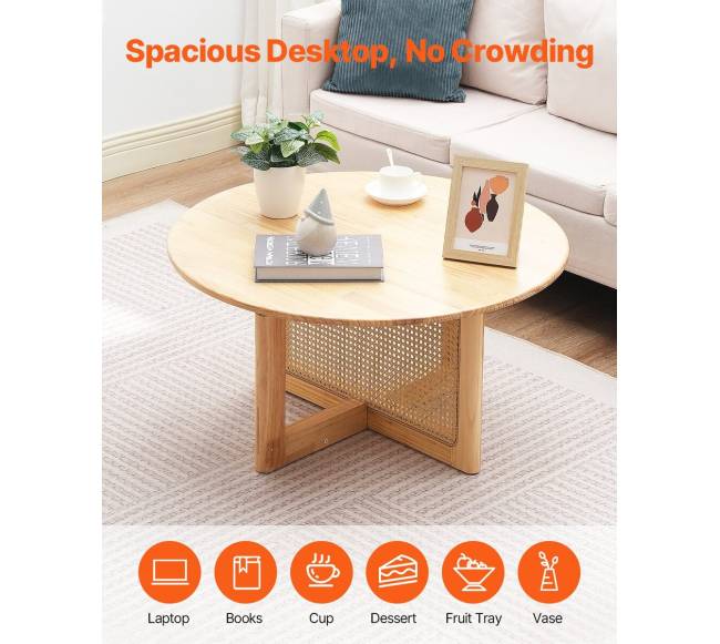 Apvalus rataninis kavos staliukas svetainei3