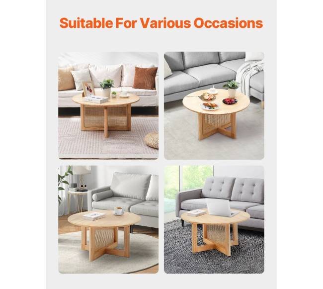 Apvalus rataninis kavos staliukas svetainei5