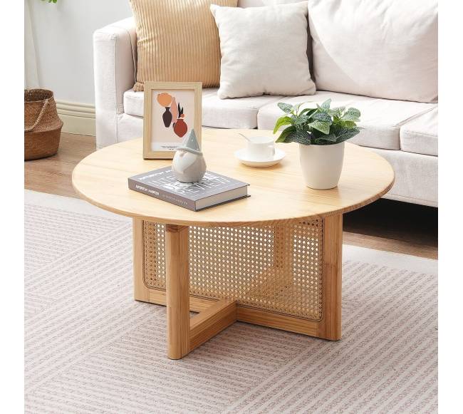 Apvalus rataninis kavos staliukas svetainei7