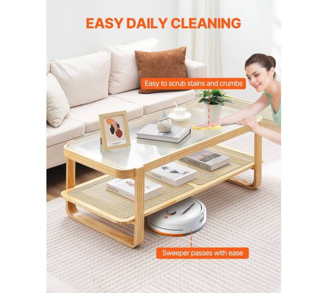 Rataninis stačiakampis kavos staliukas 2 aukštų4