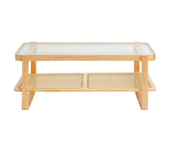 Rataninis stačiakampis kavos staliukas 2 aukštų9