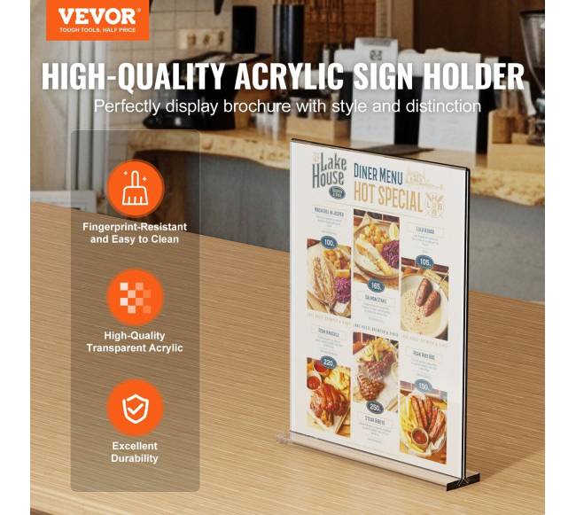 Akrilo lentynėlė 6 vnt. 21.5 x 28 cm dvišaliai stendai1