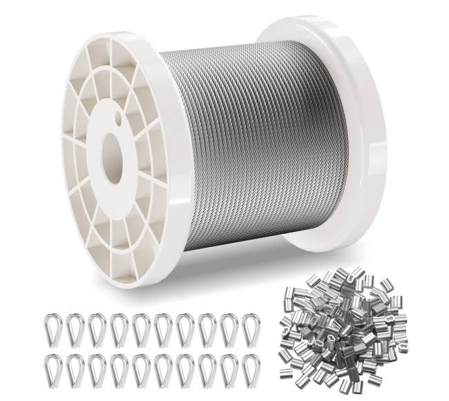 304 nerūdijančiojo plieno trosas 100,6 m8