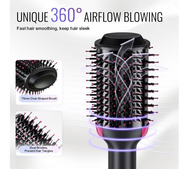 Plaukų džiovintuvo šepetys su jonų technologija3