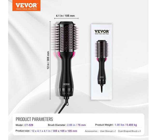 Plaukų džiovintuvo šepetys su jonų technologija6