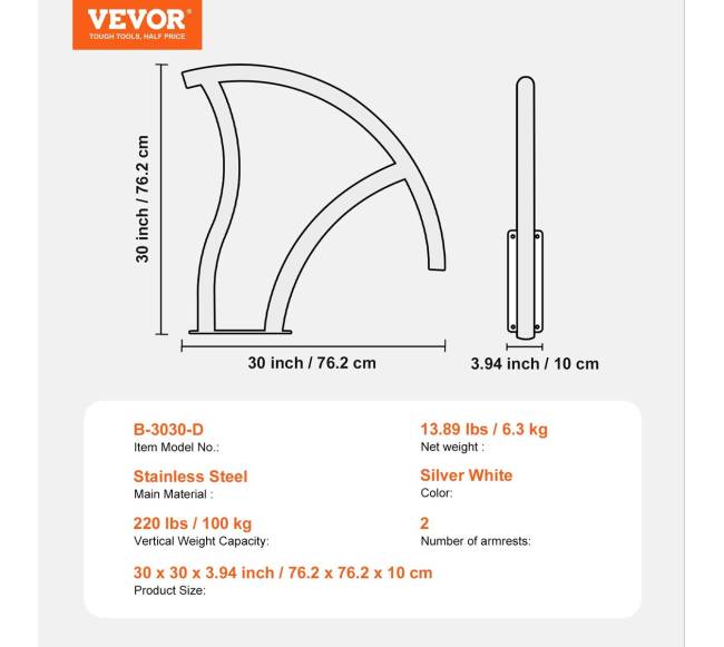 Baseino turėklai su pagrindų plokšte6