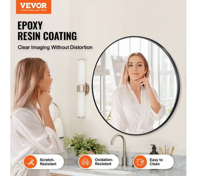 Apvalus sieninis veidrodis su aliuminio rėmu1