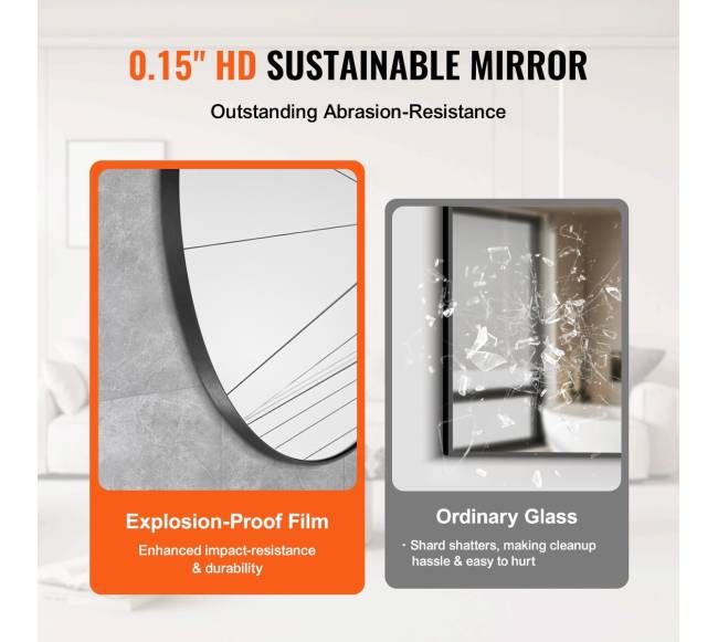 Apvalus sieninis veidrodis su aliuminio rėmu2