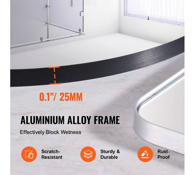 Apvalus sieninis veidrodis su aliuminio rėmu3