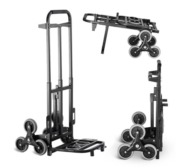 Laiptuose lipantis sulankstomas vežimėlis 6 ratai0