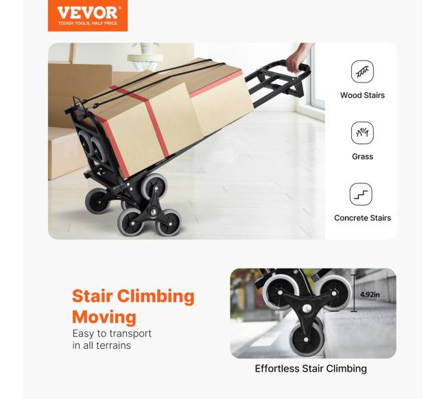 Laiptuose lipantis sulankstomas vežimėlis 6 ratai1