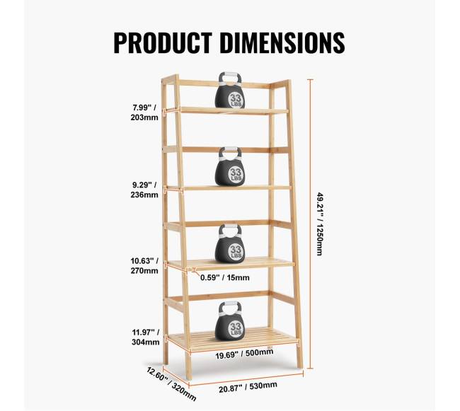 Keturių aukštų bambukinė lentyna2