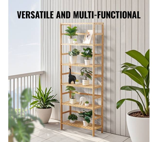 Bambukinė knygų lentyna su 5 lentynomis6