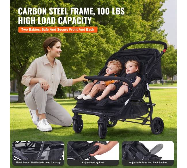 Sulankstomas dvivietis vežimėlis2