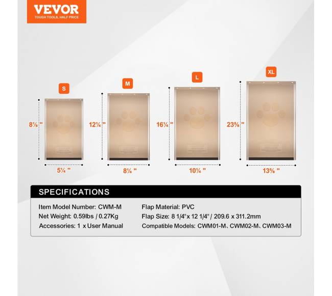 Pakaitinis gyvūnų durų dangtelis 21 x 31 cm6