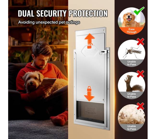 Didelės aliuminio durys su magnetine sistema augintiniams5