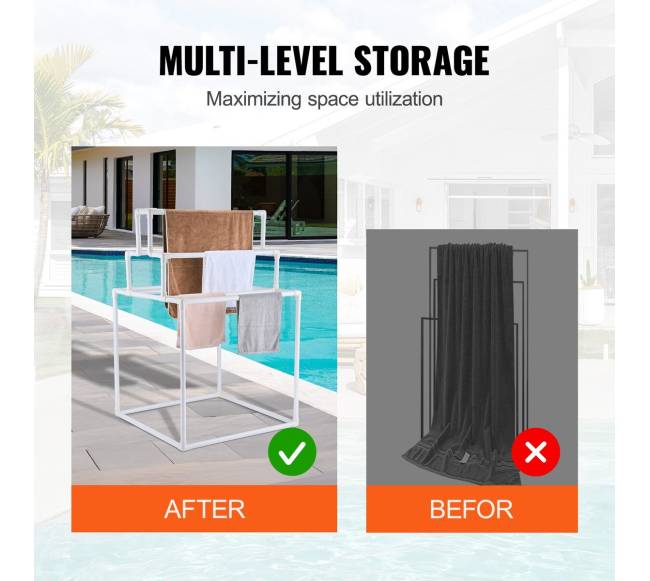 8 dalių PVC rankšluosčių stovas lauko naudojimui2