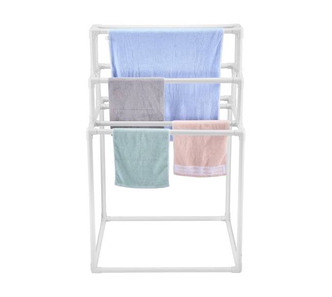 8 dalių PVC rankšluosčių stovas lauko naudojimui8