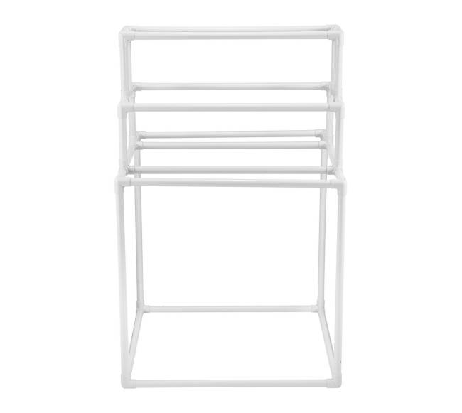 8 dalių PVC rankšluosčių stovas lauko naudojimui10