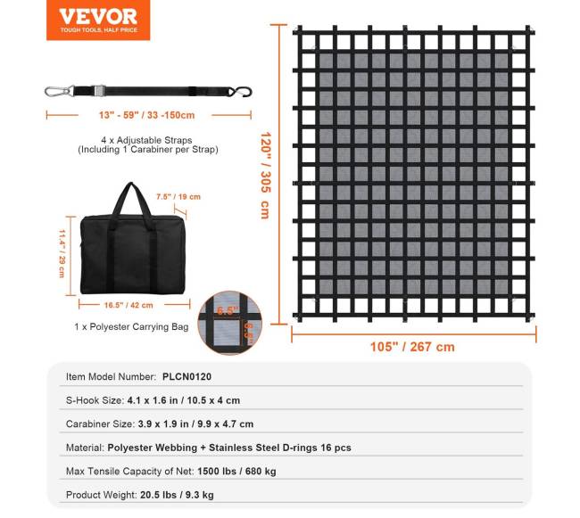 krovininis tinklas su reguliuojamais diržais6