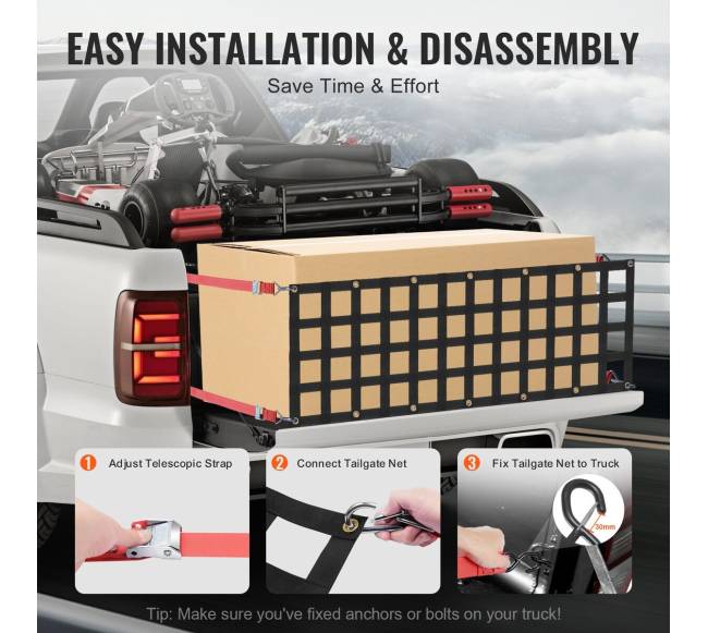 pikapo bagažinės tinklas 137 cm x 46 cm3