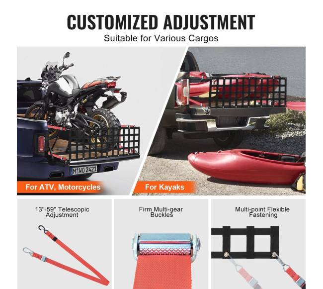 pikapo bagažinės tinklas 137 cm x 46 cm5