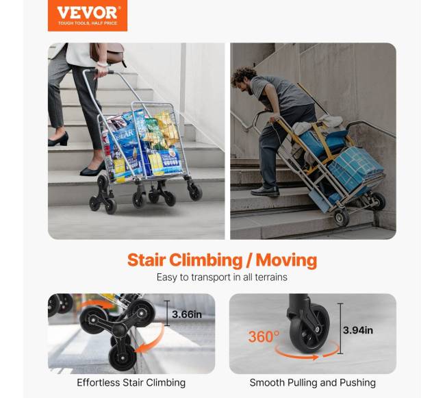 Sulankstomas laiptų vežimėlis su 45L krepšiu1