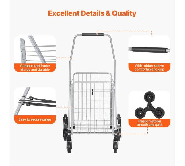 Sulankstomas laiptų vežimėlis su 45L krepšiu5