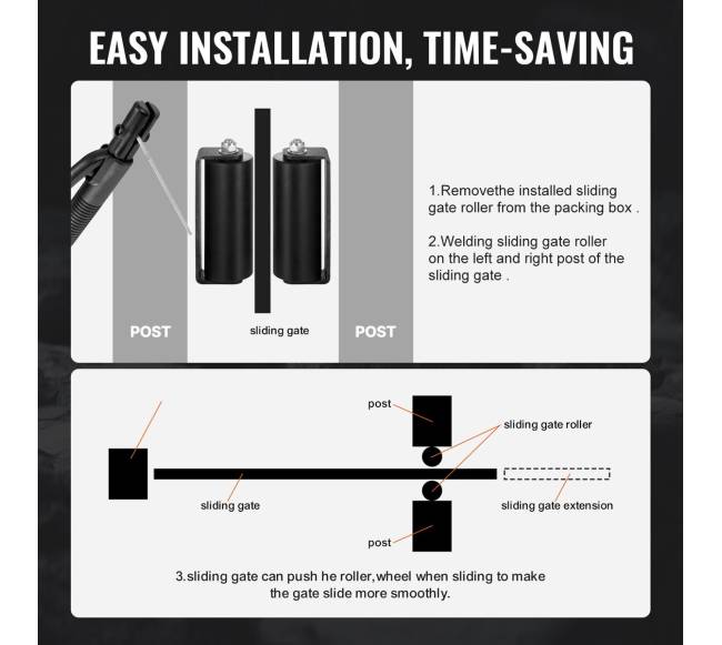 Stumdomo vartų komplektas su bėgių laikikliu5