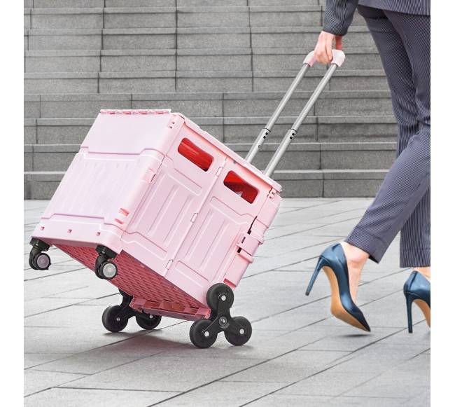 Sulankstomas vežimėlis su svirtiniais ratais7