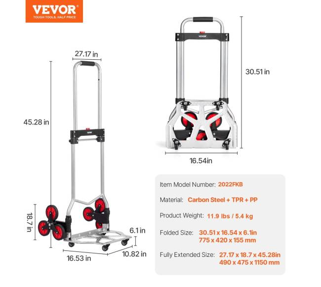 Laiptų krepšys laiptuotojui, sulankstomas vežimėlis6