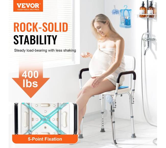 Reguliuojamo aukščio dušo kėdė iki 180 kg1