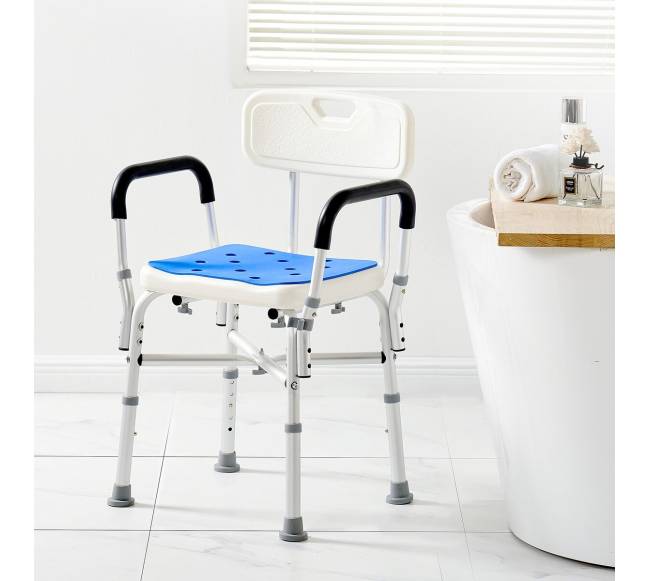 Vonios kėdė su atlošu ir porankiais, reguliuojamo aukščio7