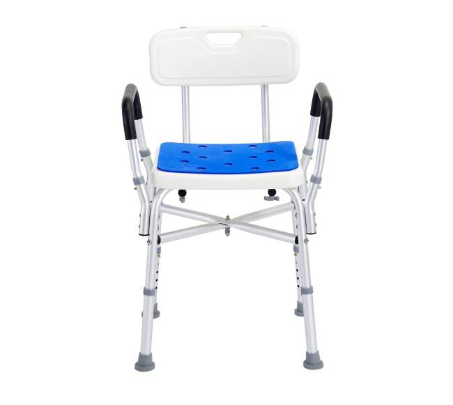 Vonios kėdė su atlošu ir porankiais, reguliuojamo aukščio9