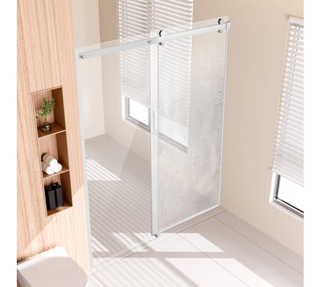 Berėmės dušo durys su chromuotu stiklu7