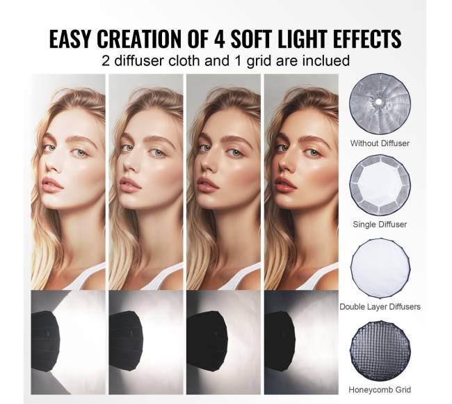 Parabolinis softboksas, 33 colių, greitas lankstymas2