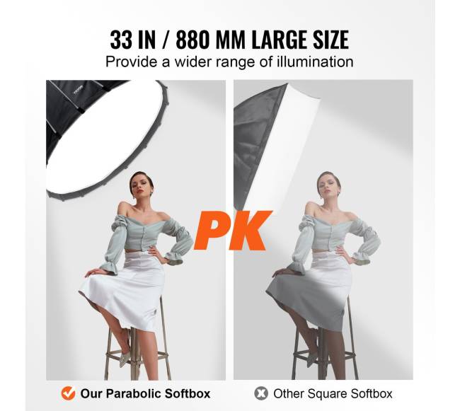 Parabolinis softboksas, 33 colių, greitas lankstymas4