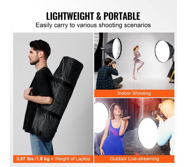 Parabolinis softboksas, 33 colių, greitas lankstymas5