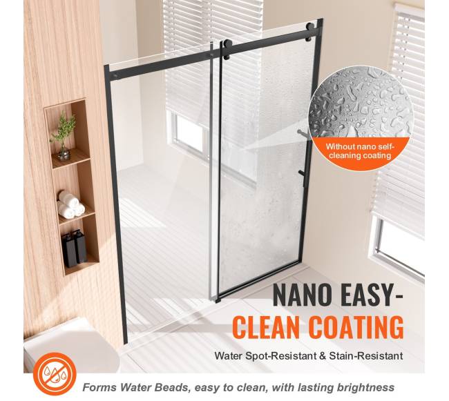 Bela stiklinė dušo durys 58-59 x 75 cm2