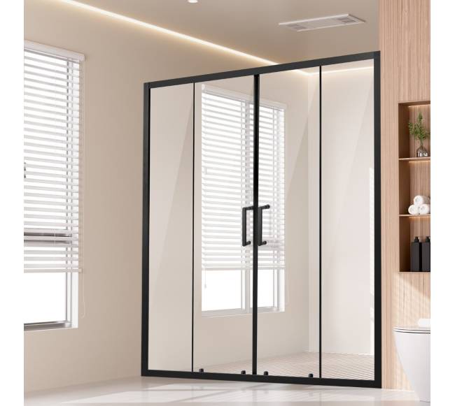 Pusiau berėmės dvigubos stumdomos dušo durys0