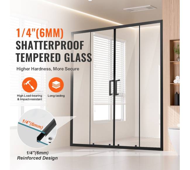 Pusiau berėmės dvigubos stumdomos dušo durys1