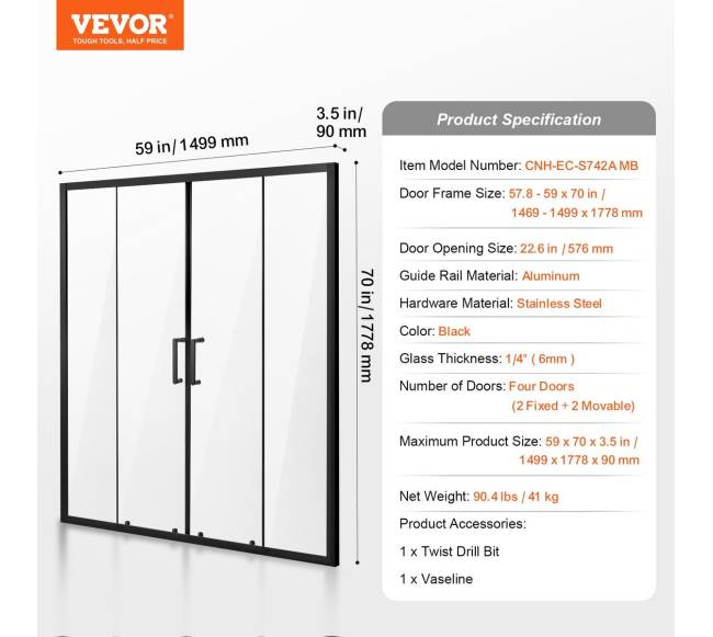 Pusiau berėmės dvigubos stumdomos dušo durys6