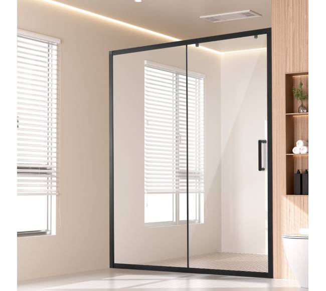 Pusiau berėmės dušo durys 1459-1499 x 1778 mm matinės juodos0