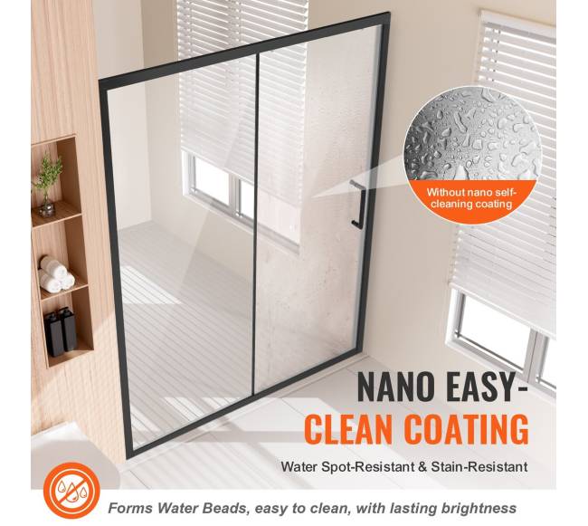 Pusiau berėmės dušo durys 1459-1499 x 1778 mm matinės juodos2