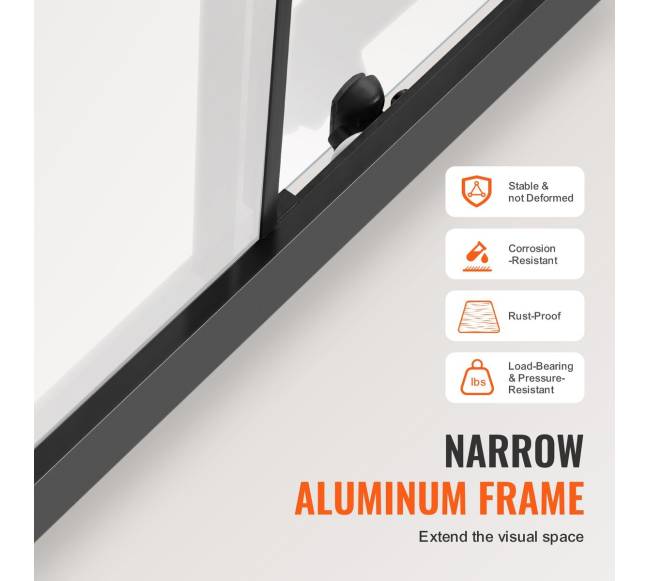 Pusiau berėmės dušo durys 1459-1499 x 1778 mm matinės juodos3