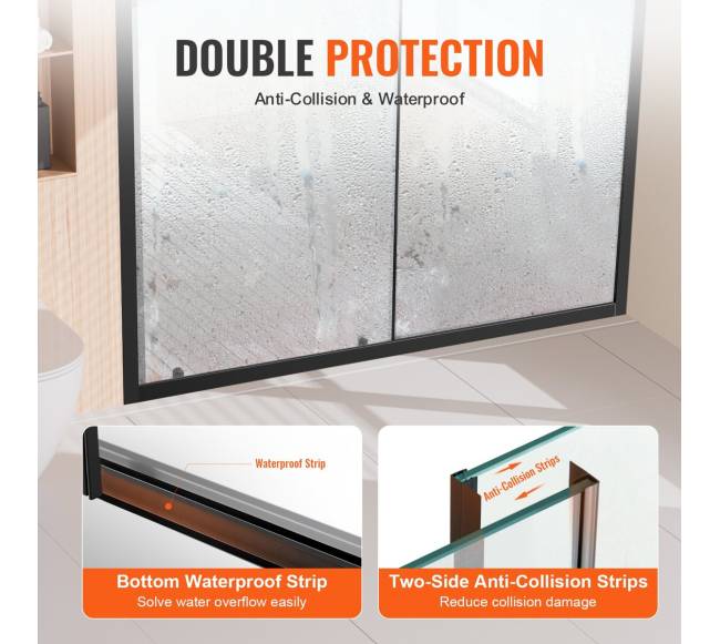 Pusiau berėmės dušo durys 1459-1499 x 1778 mm matinės juodos5